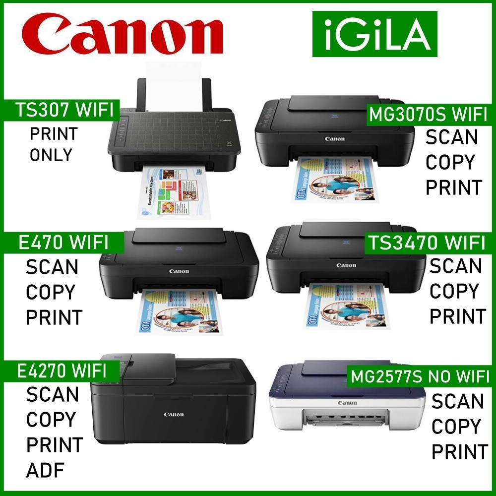 CANON TS307 MG2577S E510 E470 MG3070S E4270 E410 PRINTER. L3210 L3250 ...