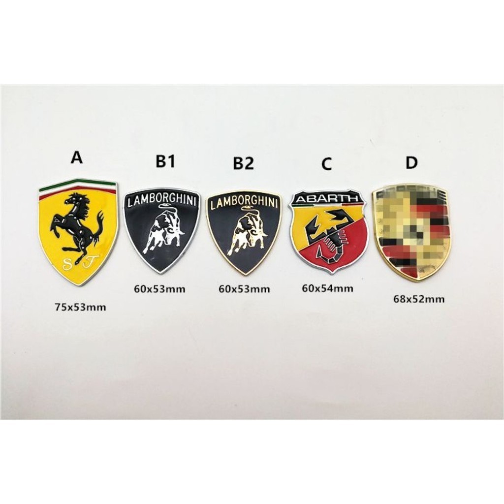 Model Car Decals 1:64 Scale Assorted Emblem Decals - Ferrari, Porsche, Lamborghini  Logos (SCR-0631) 1/64 Scale Decals, image size:1024x1024