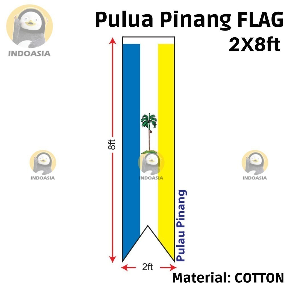 Penang Flag BenderaPulau Pinang Penang Flag Cotton Flag 2x8ft -FPG28 ...