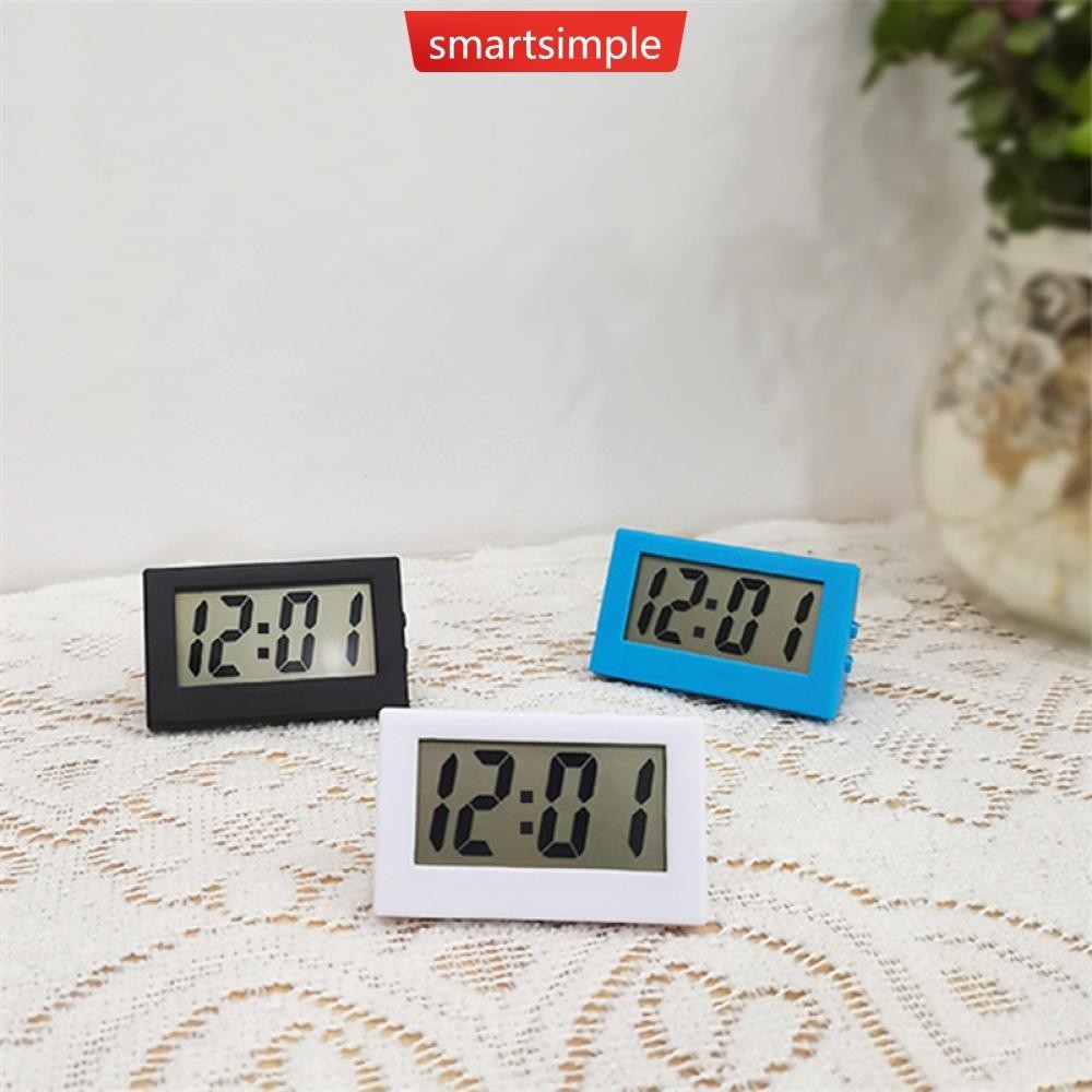 SMARTSIMPLE Mini LCD Digital Table Electronic Clock Silent Desk Time ...