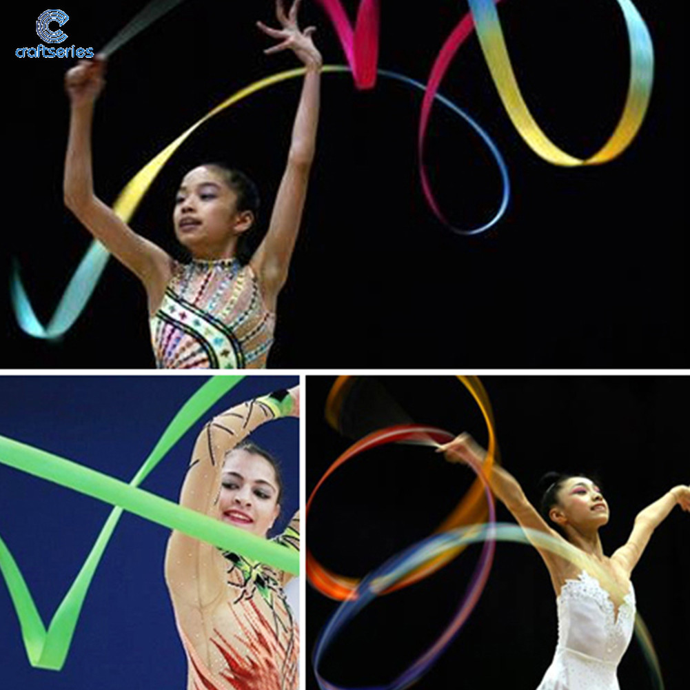 CRAFTSERIES 2M Colorful Gym Dance Rhythmic Art Gymnastic Ribbons Ballet ...