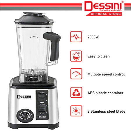 Dessini Italy 2.5L Stainless Steel Blender Grinder