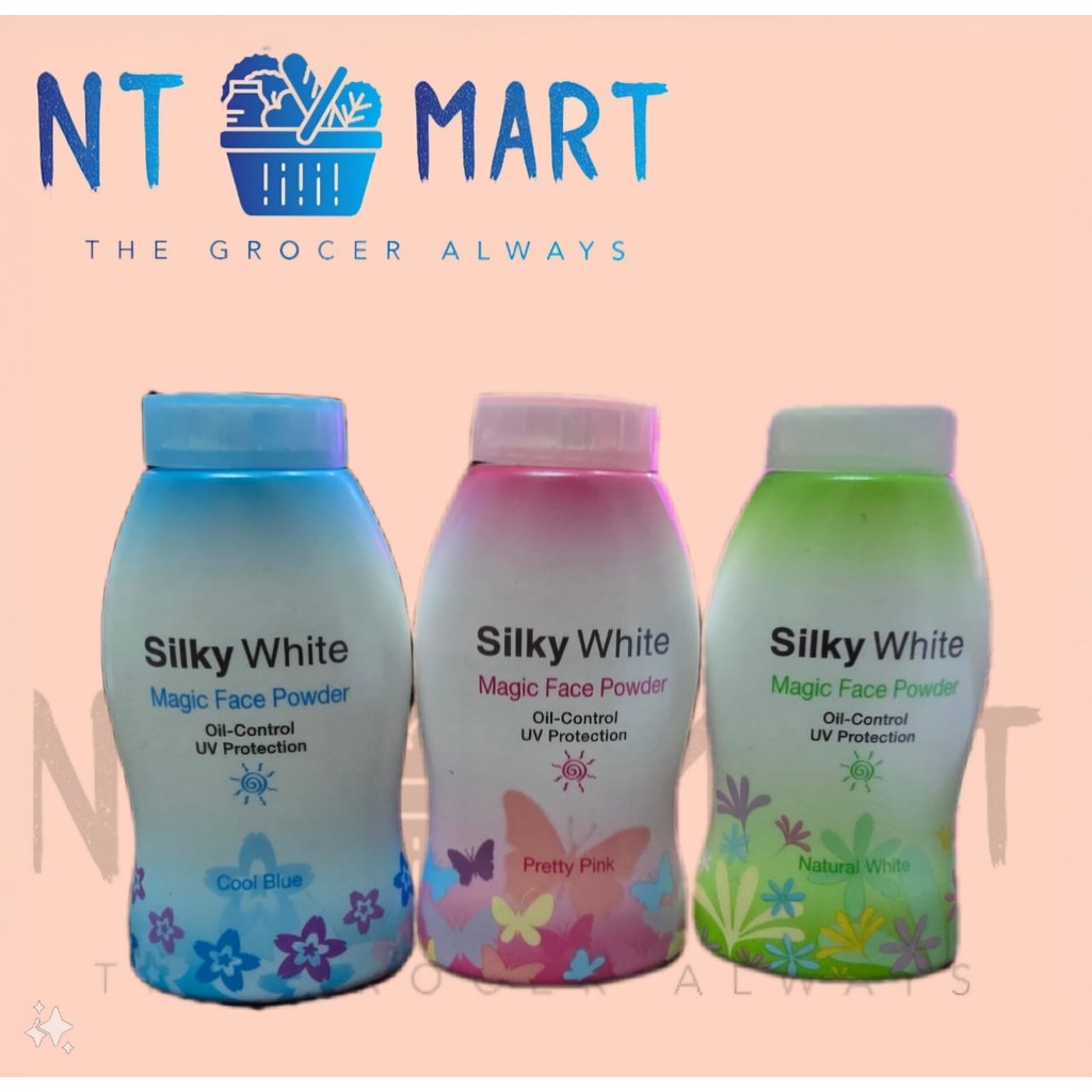 Silky White Magic Face Powder 50g (Pretty Pink / Cool Blue / Natural ...