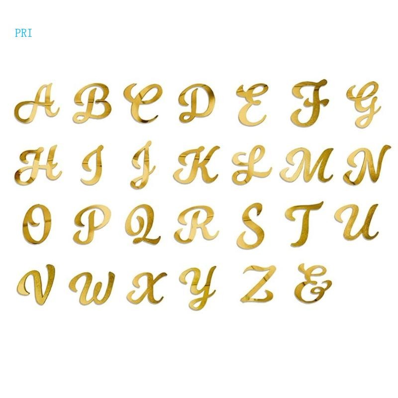 pri Elegant Gold Acrylic Letter Cake Toppers Set 26Pieces Alphabets ...