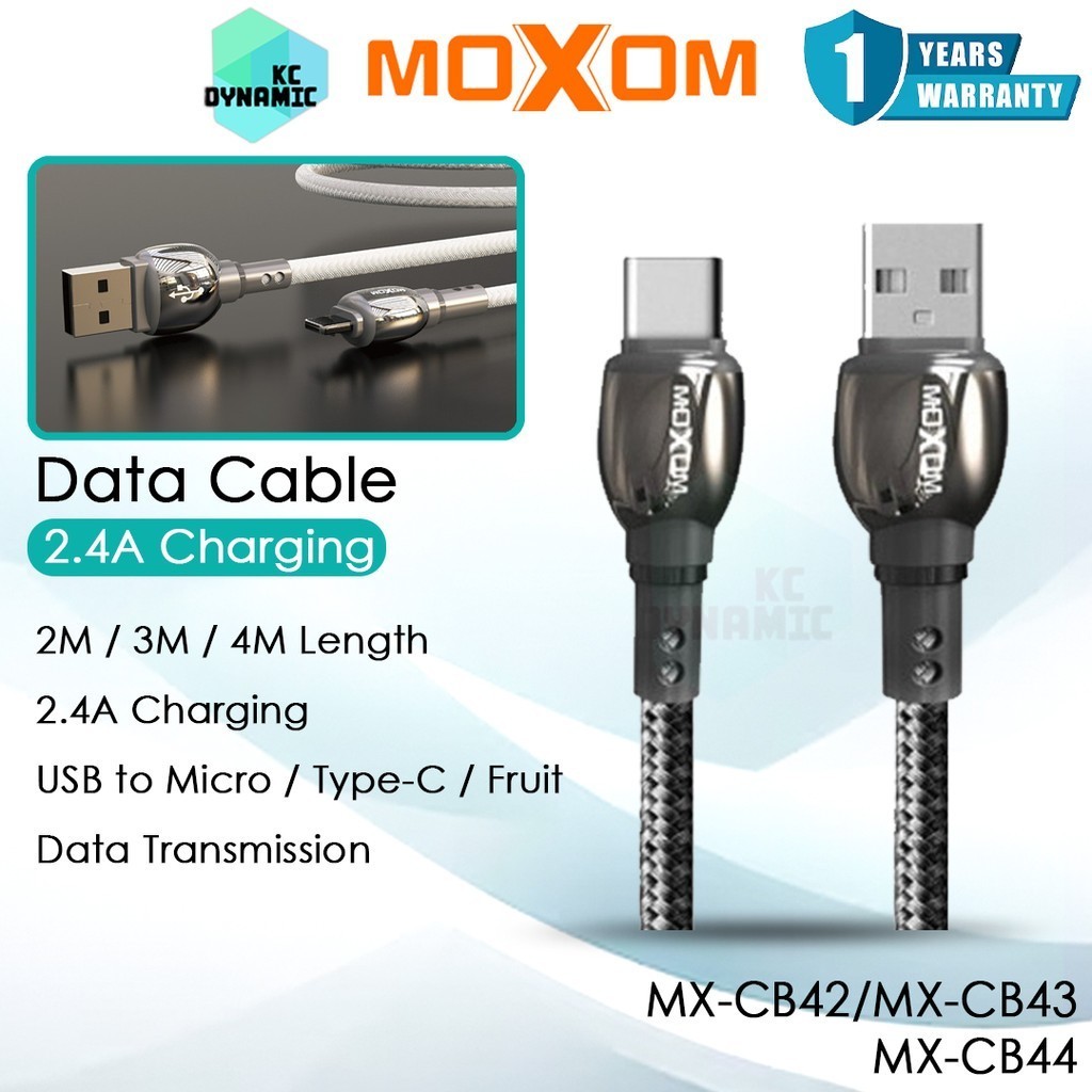 Moxom MX-CB44 Data Cable 2.4A Charging Cable Moxom MX-CB43 USB Cable ...