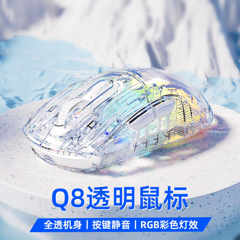 EWEADN RGB Light Transparent Gaming Mouse Computer Notebook Wireless ...