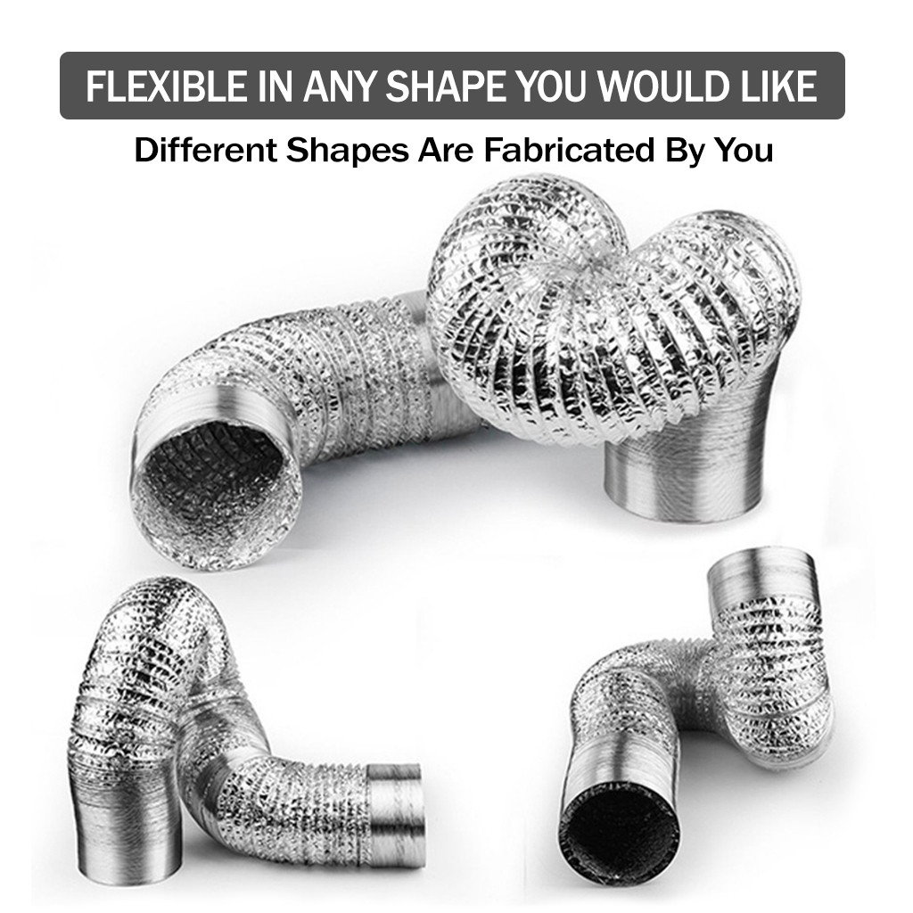 (1.5M/3M/4.5M) Double Layer Aluminium Ducting Hose Flexible Thick ...