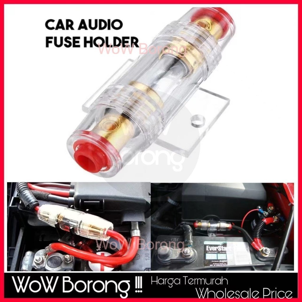 Car Audio In line 4 or 8 Gauge AWG AGU Fuse Holder Box with 60 Amp Fuse ...