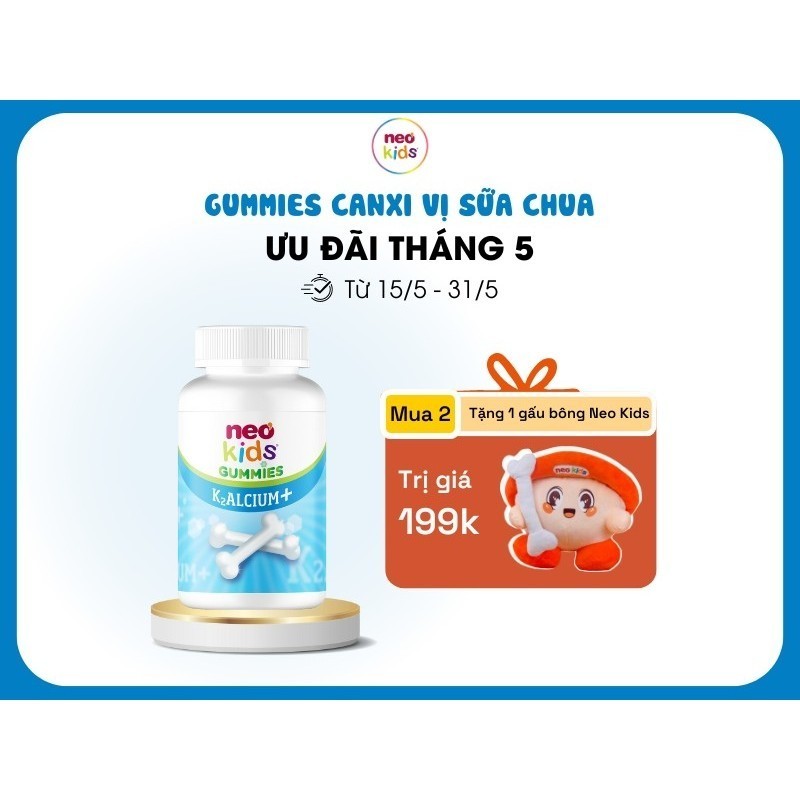 Gummies Calcium Neo Kids Yogurt Flavor Calcium, D3, K2 Help Children ...