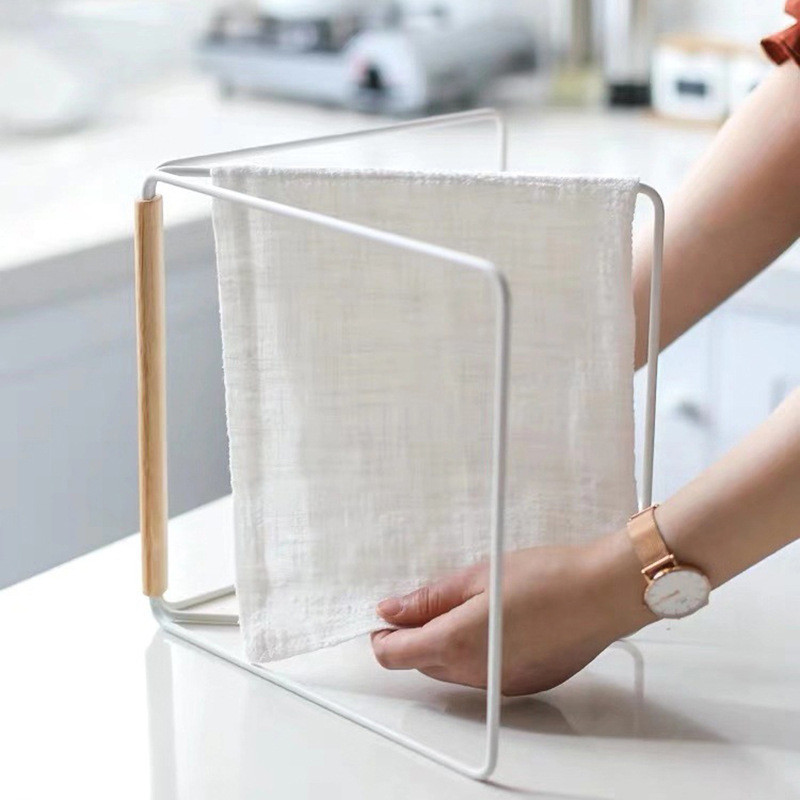 2020 Japanese-Style Kitchen Towel Rack Table Top Lazy Drying Rag Rack ...