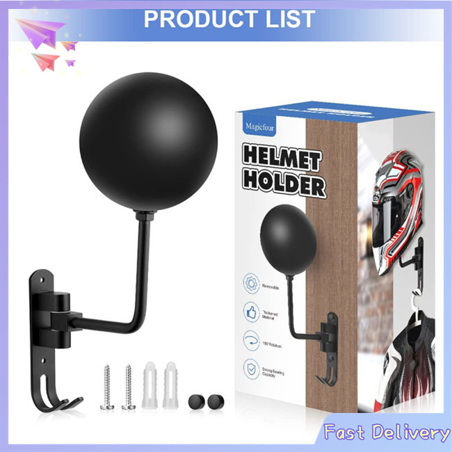 Limited-time offer! Motorcycle Helmet Rack Wall-mounted 180-degree ...