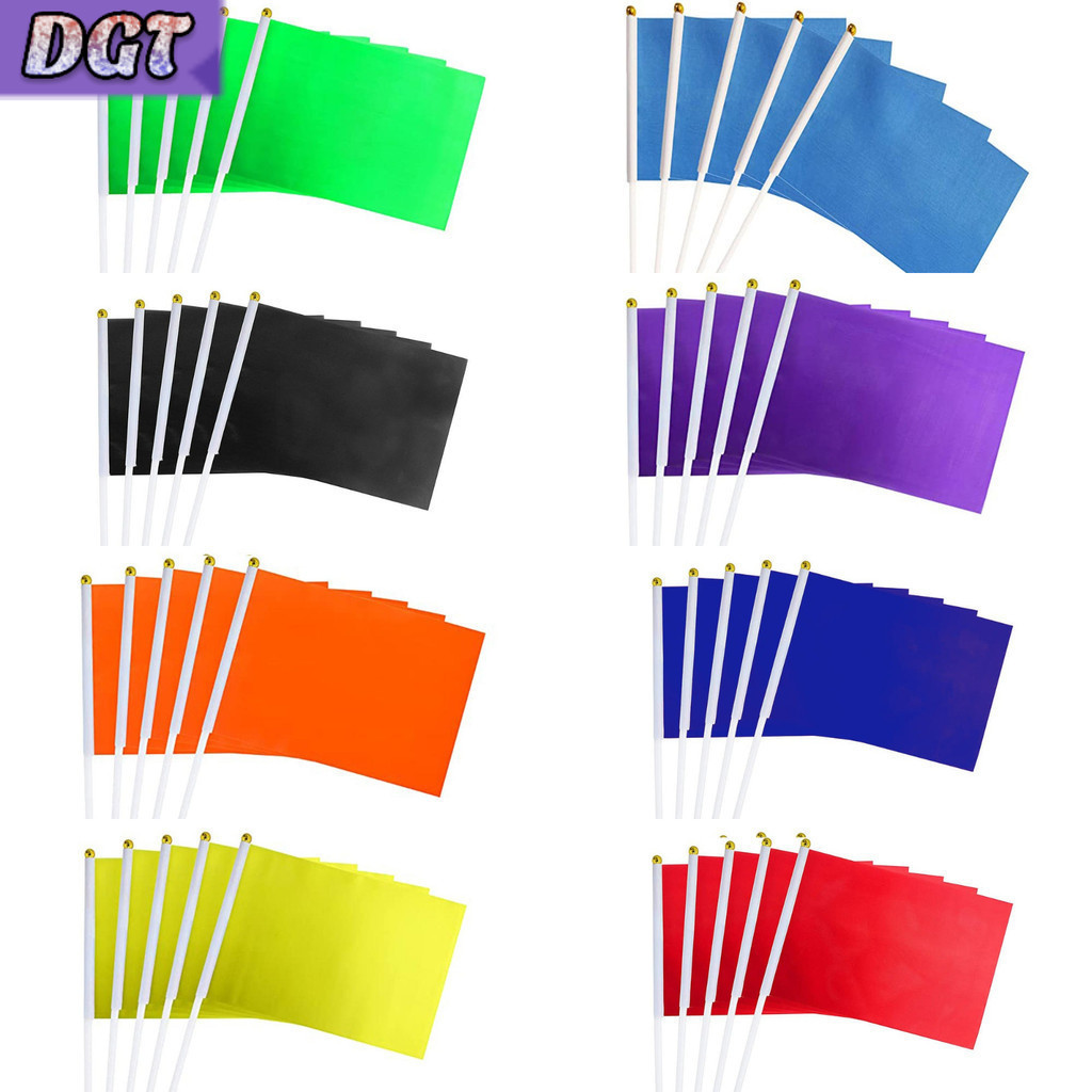 DGT 20pcs Color Solid Flag Mini Hand Held Flag Solid White Blank Flags ...