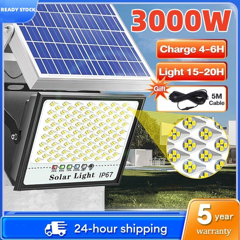 READY STOCK 5-year warranty Lampu Solar Light Outdoor Lighting 600W ...