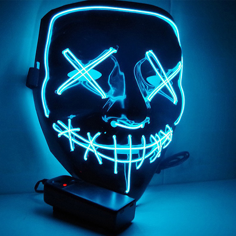 [XXNZMM] Cyberpunk LED Neon Mask Adults Masque Grow In The Dark Masks ...