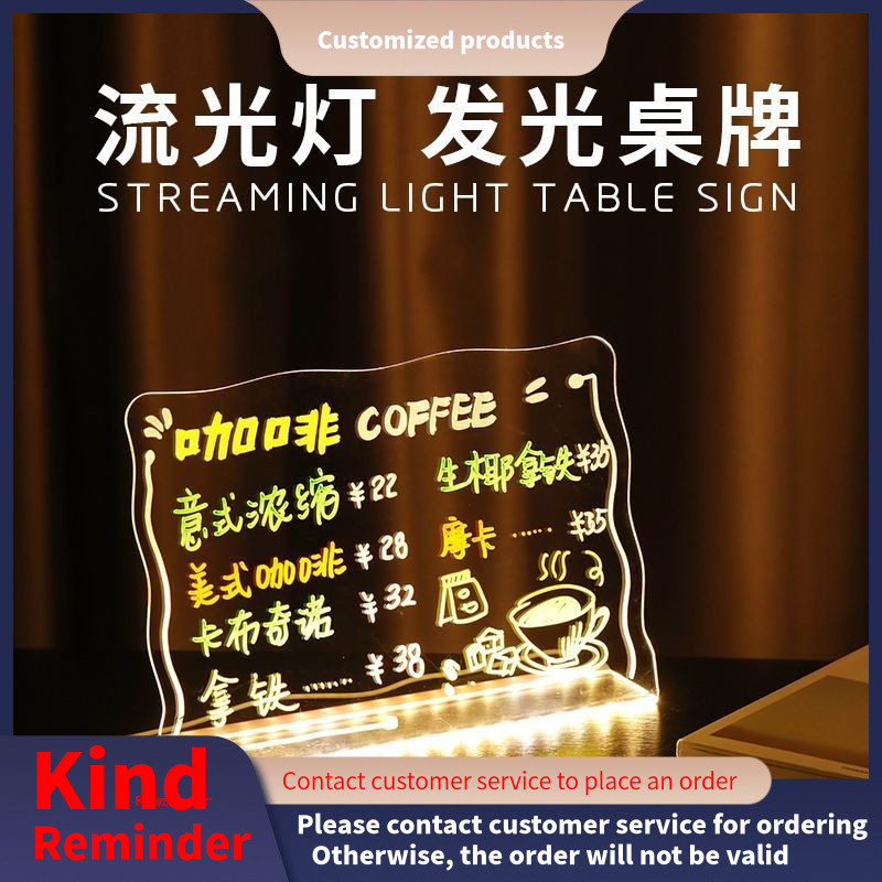 Night Market Stall Light Card Luminous Table Card Handwritten led ...
