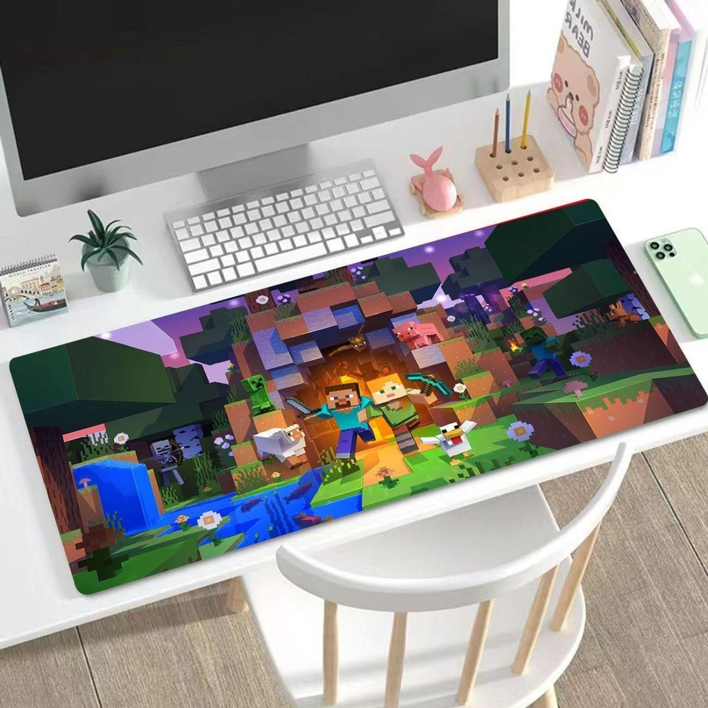Minecraft Inspired Pixel Mouse Pad - 90x40cm Desk Mat, 3mm Anti-Slip ...