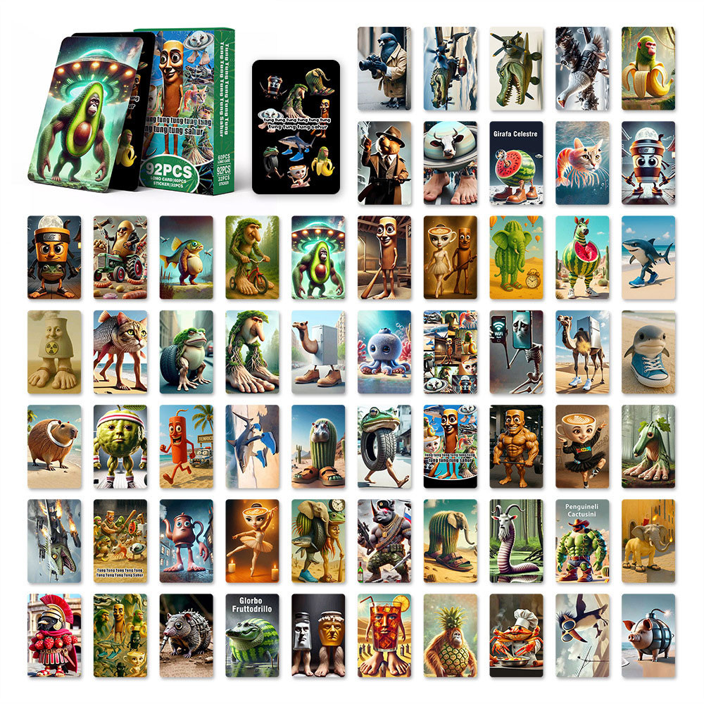 92PCS Official Italian Brainrot Rot Cards Collection, Tralalero Tralala ...