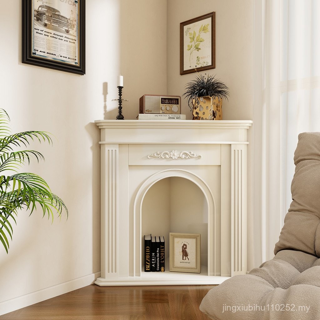 French Fireplace Corner Cabinet Living Room Solid Wood Triangle ...