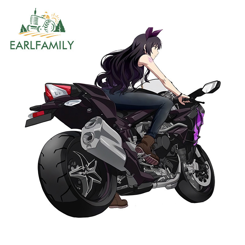EARLFAMILY 13cm Motorcycle Girl Cool Car Sticker Air Conditioner ...