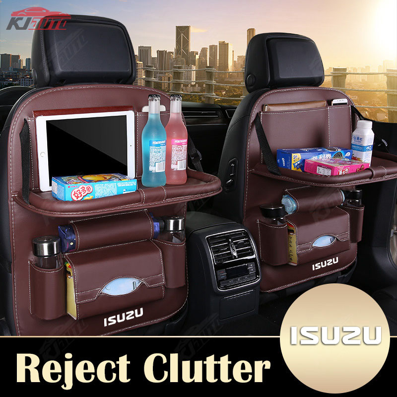 High Quality Car Storage Bag 】Isuzu Leather Seat Back Storage Box High