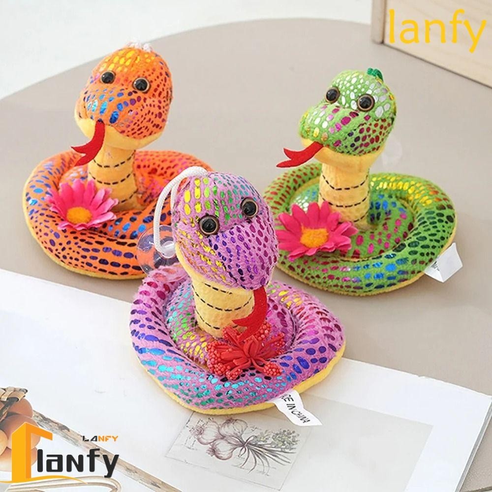 LANFY Naughty Snake Plush Toy, Cute PP Cotton Snake Plush Doll Keyring ...