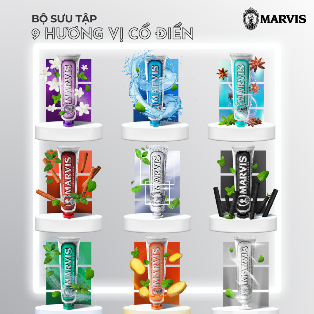 Marvis Classic Mini Toothpaste 25ML Of All Kinds - Remove Plaque, White ...