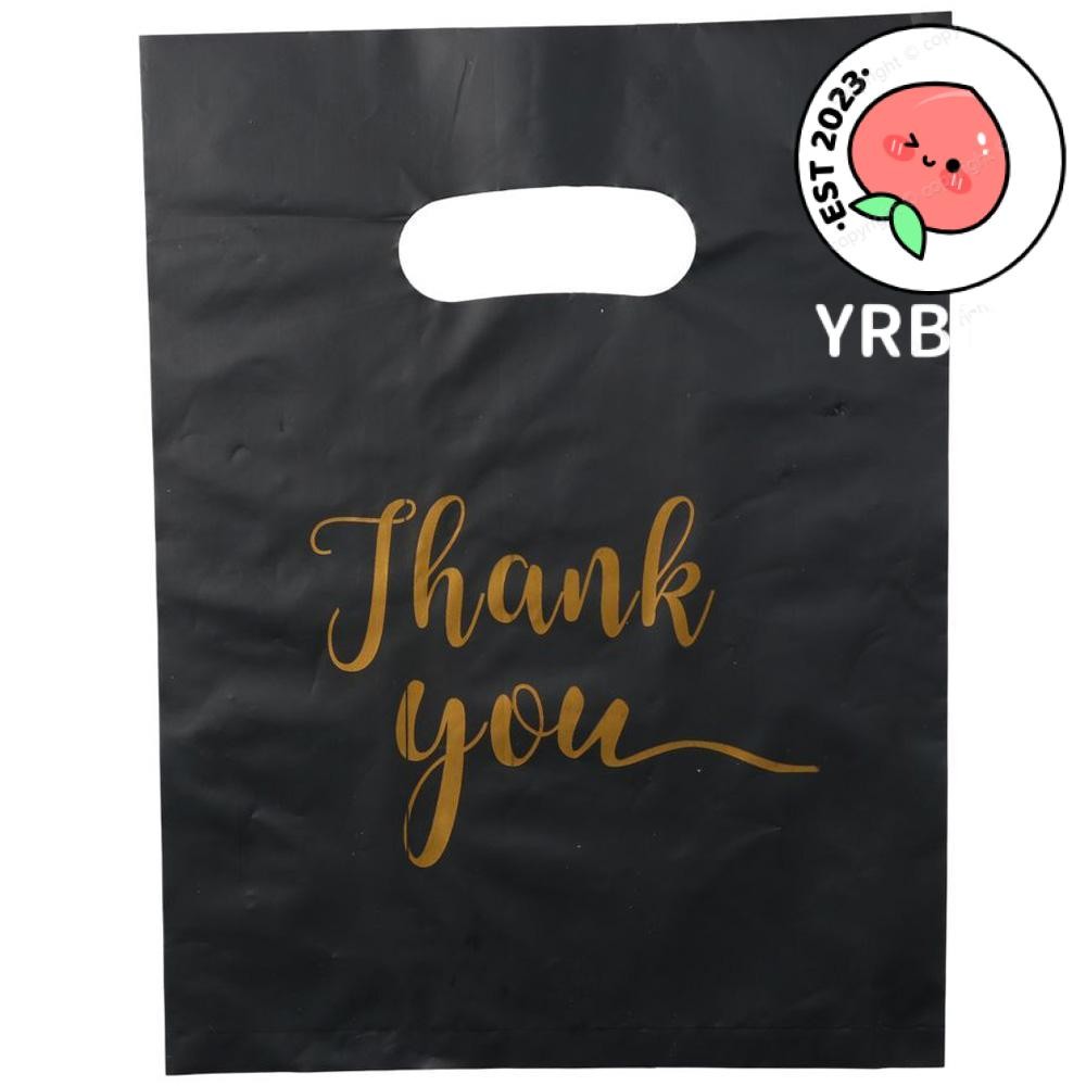 Nivofu 100PCS Black Gift Bags 30x40cm - Thank You Present Bags With Handles For Parties, Weddings