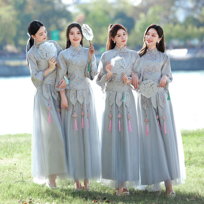 Bridesmaid Dress Fairy Temperament Chinese Wedding Plus Size 2024 Chinese Style Retro Girlfriend Dress Sister Group 20 24.8.17 Shopee Malaysia