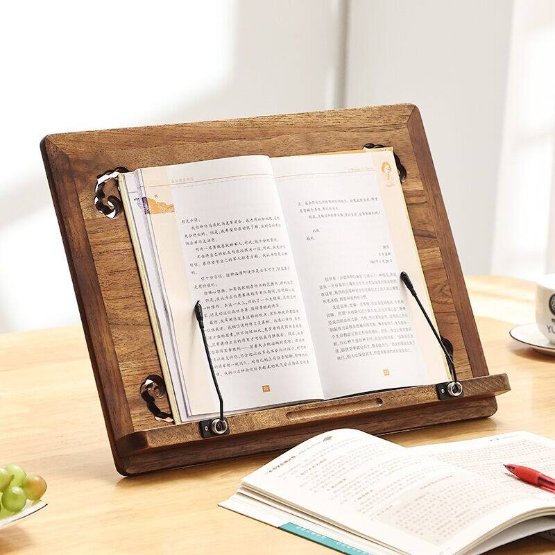 Teak Adjustable Reading Rack Portable Bookshelf Document Rack Tablet ...