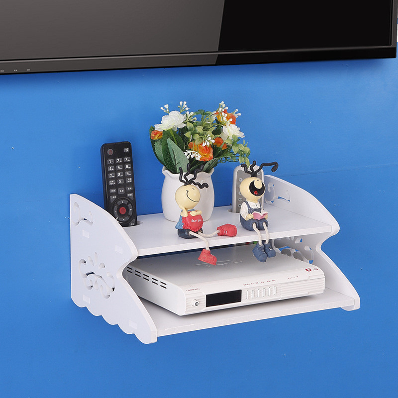 WIFI ROUTER RACK Wall Shelf Waterproof PVC Rack TV Set-Top Box Floating ...