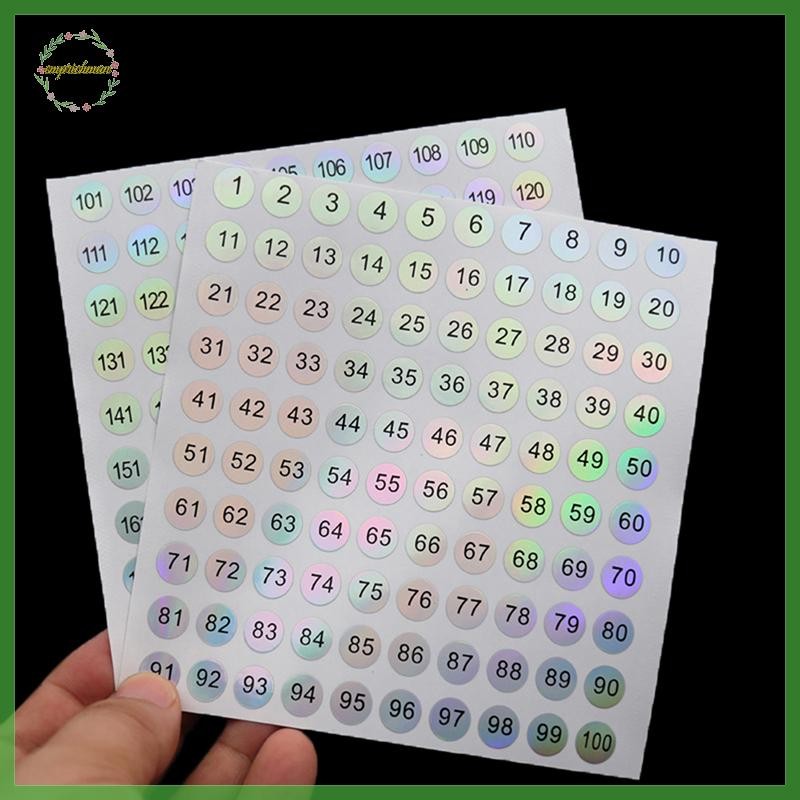 EPMN> 1-1000 Round Waterproof Nail Number Sticker Digital Label Self ...