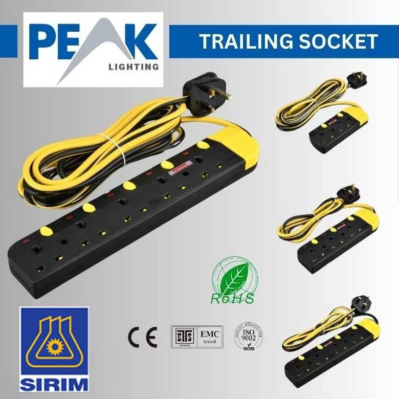 (SIRIM) PEAK Extension Plug Trailing Socket Wire Cable with Surge ...