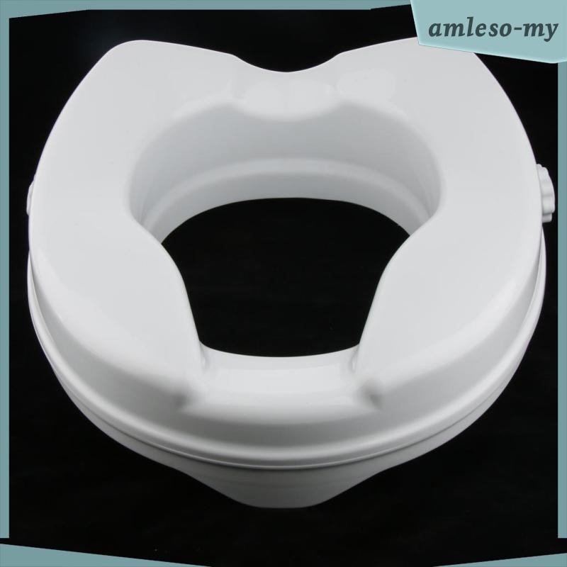 [AmlesoMY] White Toilet Seat Riser Elevated Lifter Extender Raises Your ...