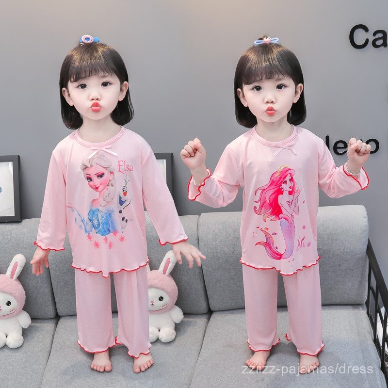 Girls Home Clothes Fashionable Cute Cartoon Princess Elsa Mermaid ...