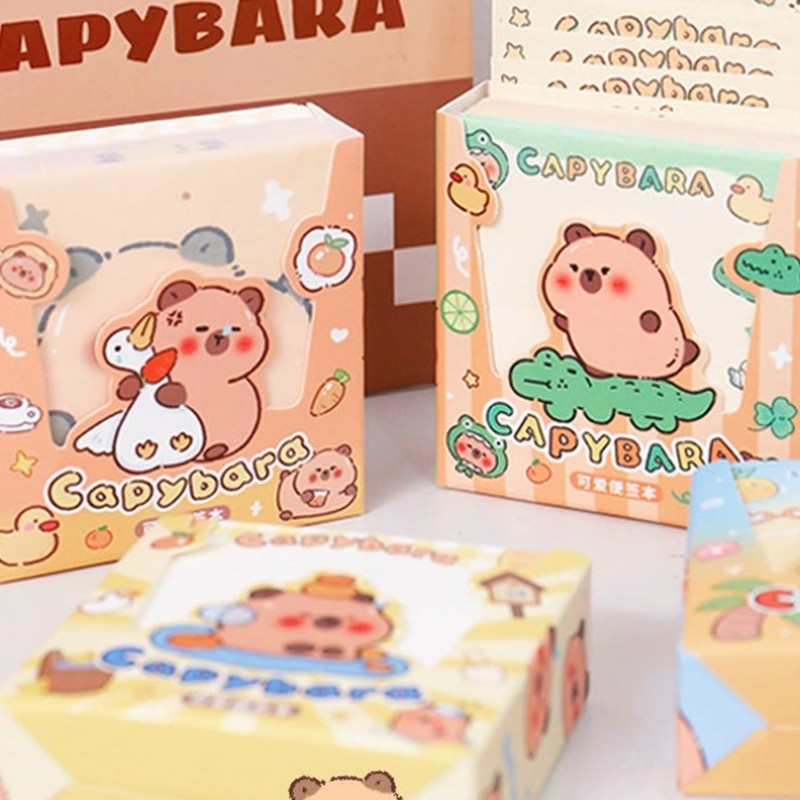 200pcs Kapibara Notepad Set Cute Capybara Message Paper Cartoon ...