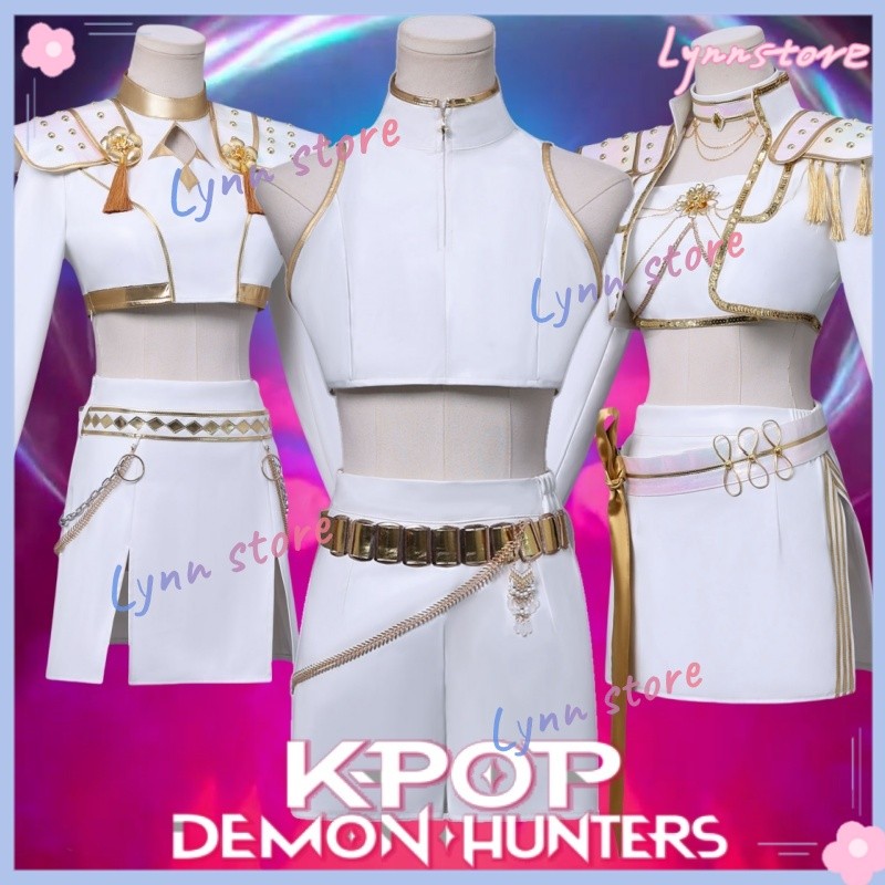 Kids Girls Anime K-Pop: Demon Hunters Zoey Cosplay Costume White Uniform