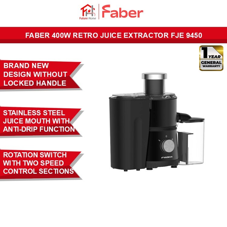 Faber 400W Retro Juice Extractor FJE 9450 (Black) | Shopee Malaysia