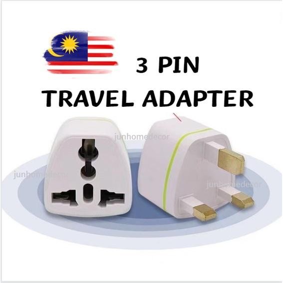 Universal 3 Pin Socket Travel Adapter Antarabangsa Pengubah Soket ...