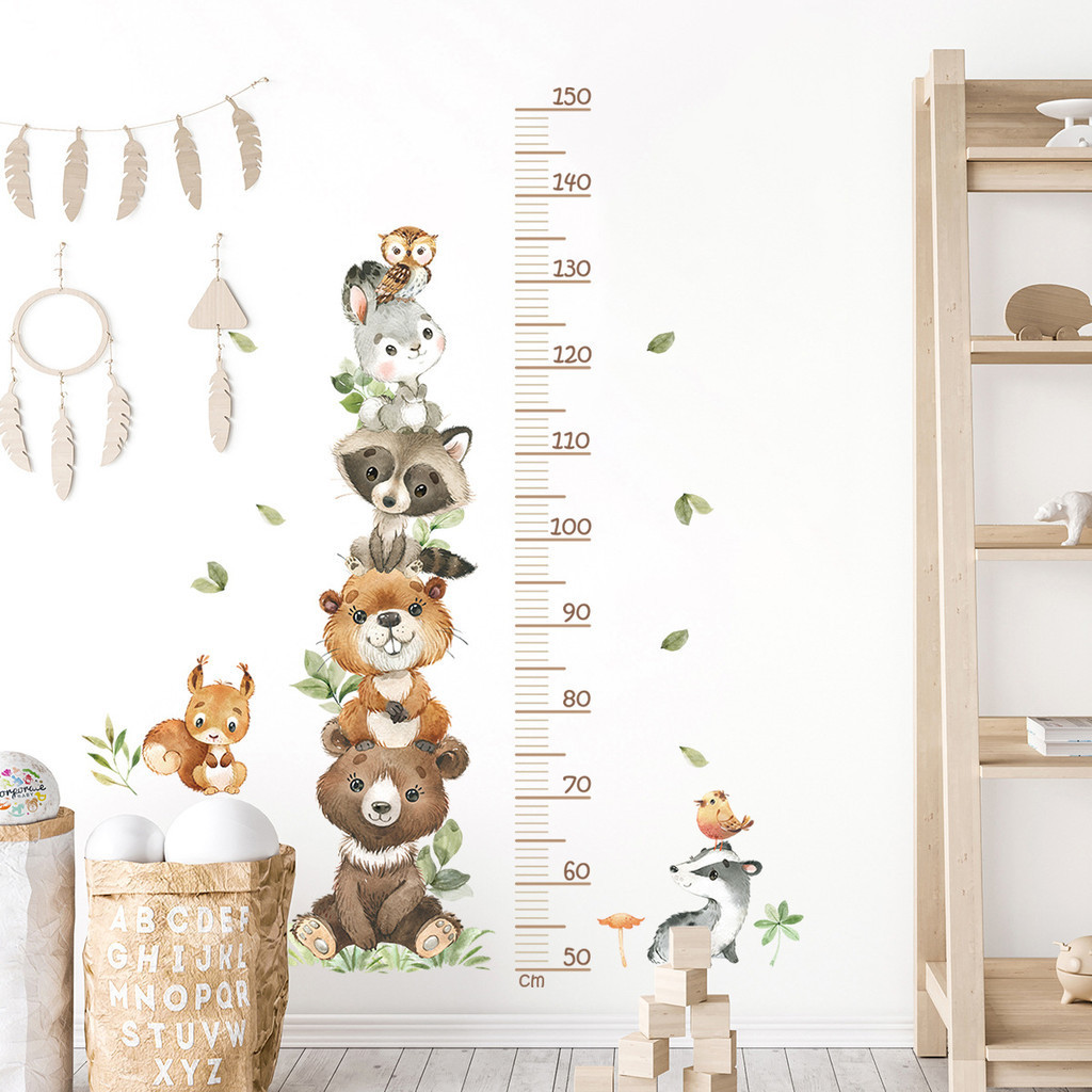Cartoon Wall Stickers Small Animal Height Stickers, SelfAdhesive Wall