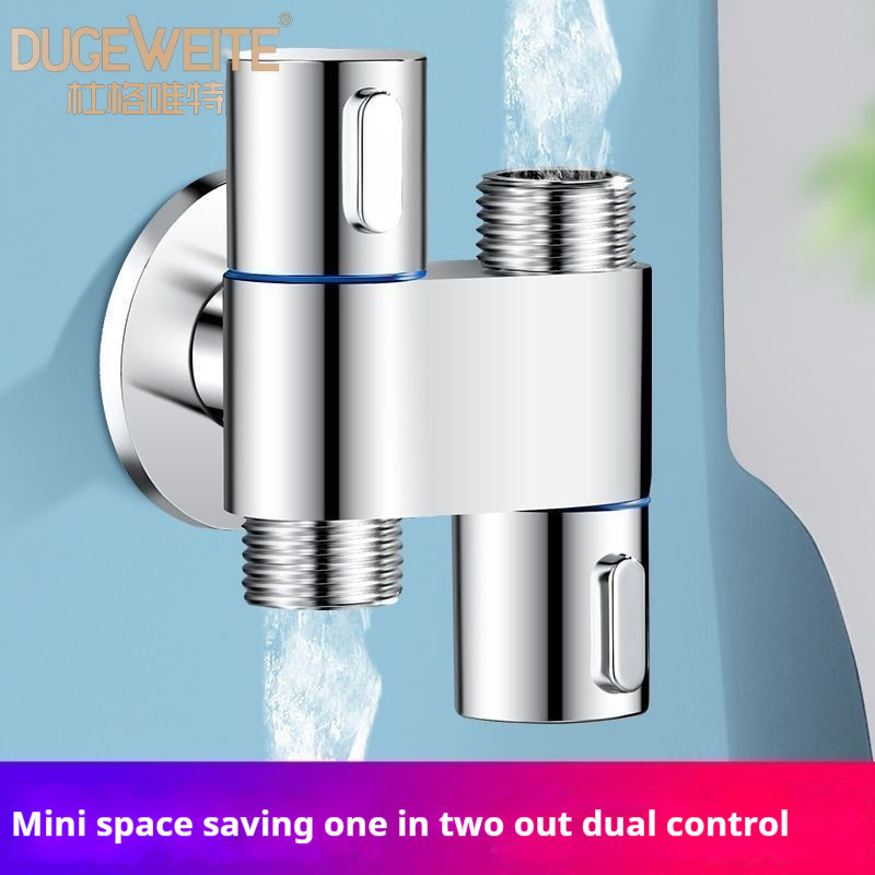 [Ready Stock] One-In Two-Out Angle Valve Three-Way Double-Control Multi ...