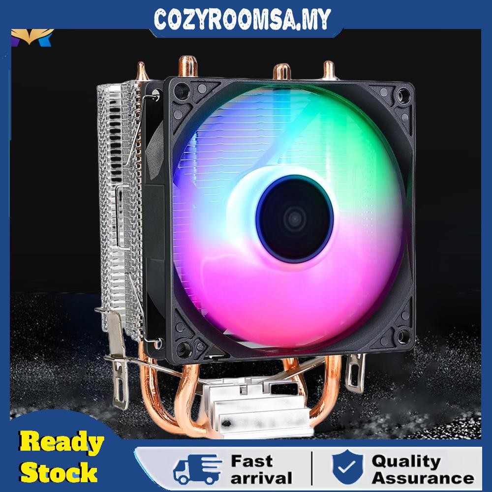 Anifcas RGB CPU Cooler 2 Heat Pipe 9cm CPU Cooler Fan Computer ...