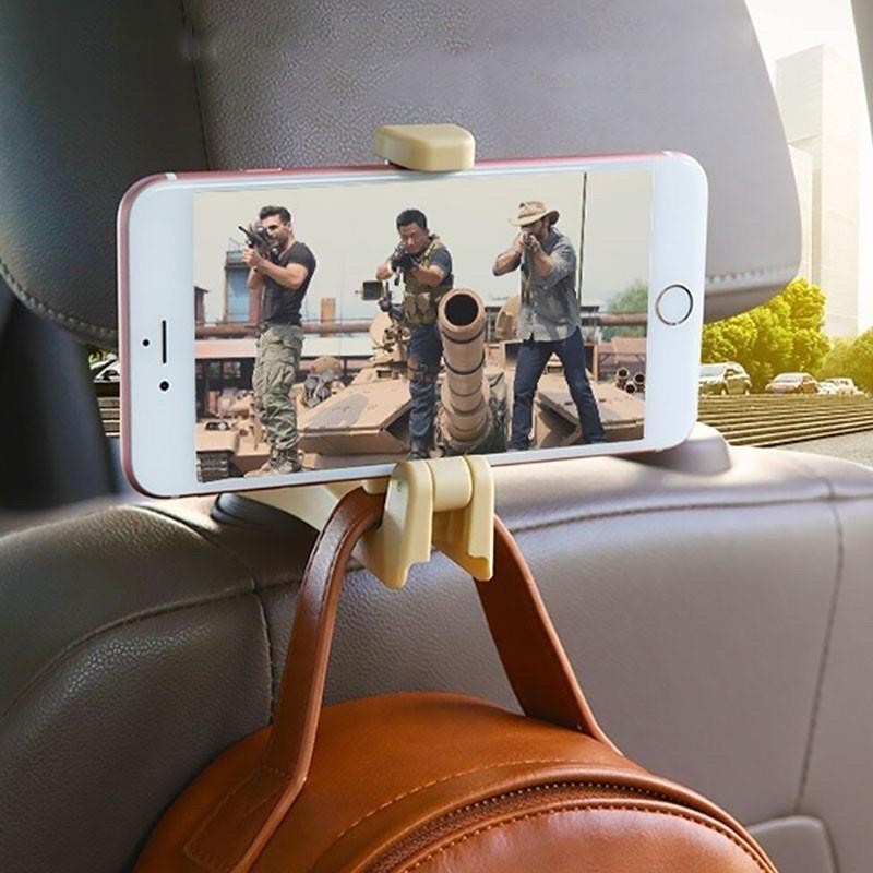 [2-in-1] Phoneholder Universal 2in1 Car Seat Backrest Headrest Hook ...