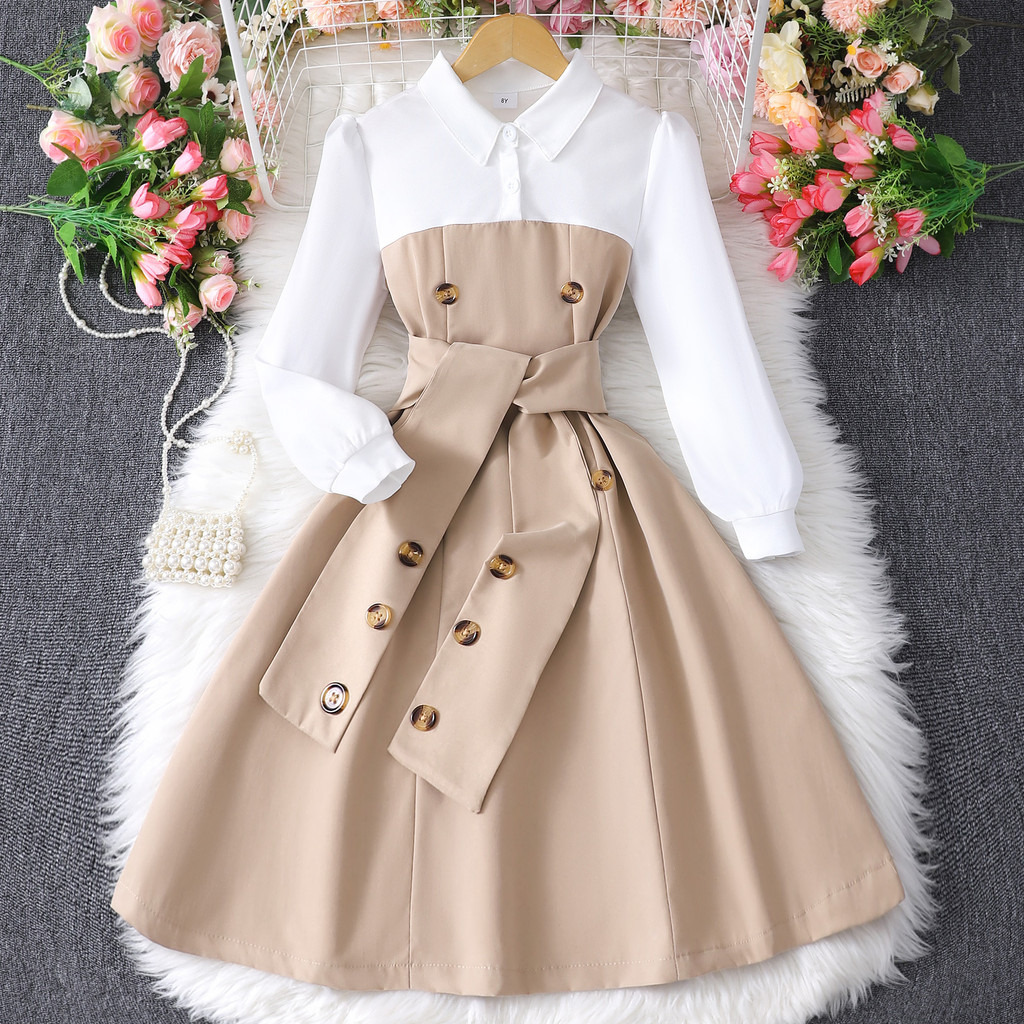 retro dress shopee Belt for Girl Clothes Children Costume KIds Party Dresses British Vacation Style Autumn Winter Long Sleeve 8-12 Yrs Indulge in timeless elegance with our Vintage Lace Buy retro dress women Online