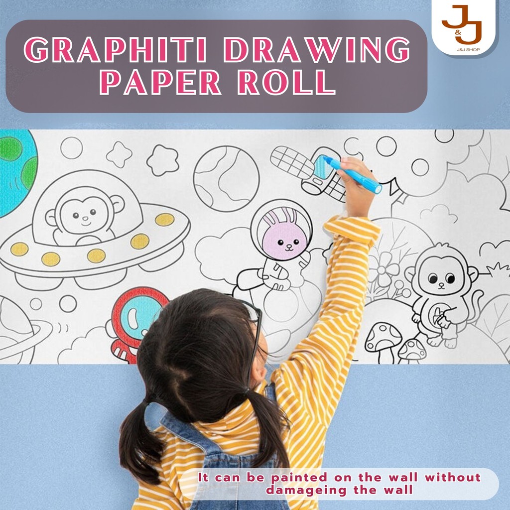Sticky Color Filling Paper Graffiti Scroll Children's Drawing Roll ...