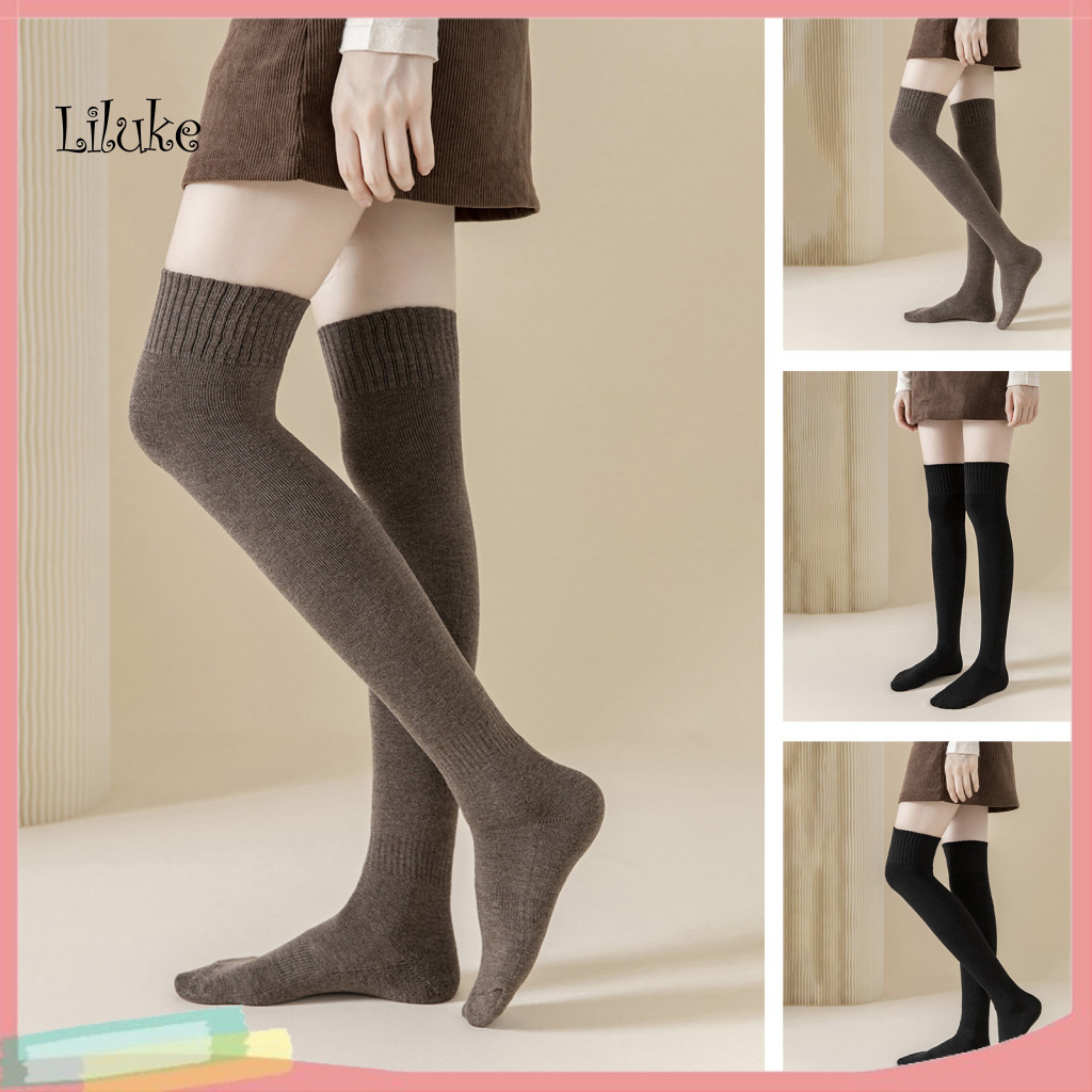 LK Women Stockings Student Stockings Cozy Over-the-knee Winter Socks ...