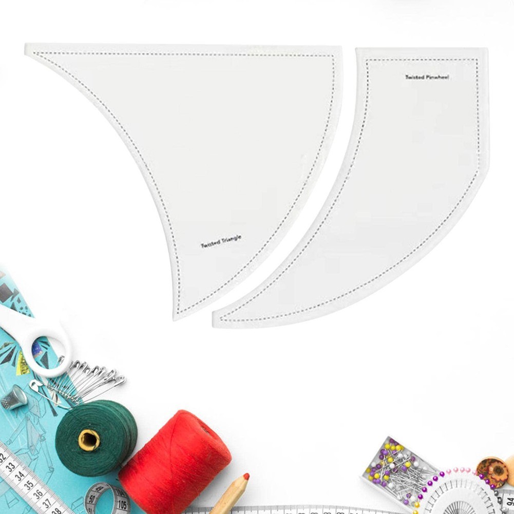 (THEBEST) Patchwork Ruler Professional DIY Acrylic Twisted Pinwheel