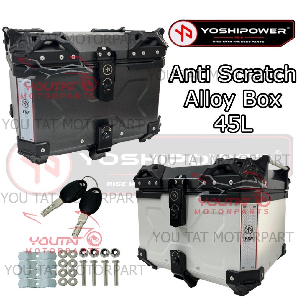 YOSHIPOWER MOTORCYCLE TOP BOX 45L X DESIGN ANTI SCRATCH ALLOY BOX 45 ...