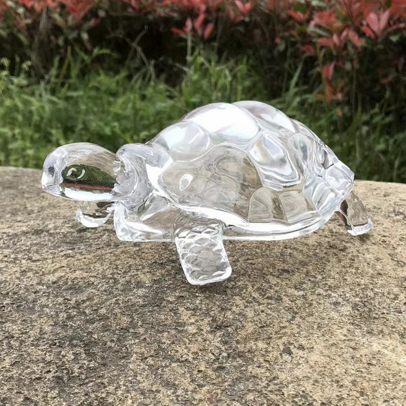 Feng Shui Turtle Decoration Realistic Glass Figurine High-Quality ...