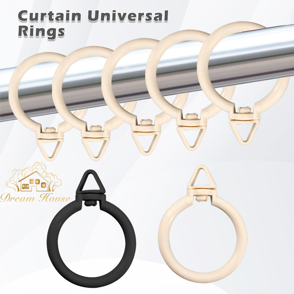 10pcs Curtain Rod Ring Plastic Curtain Ring Hanging Eyelet Loops ...