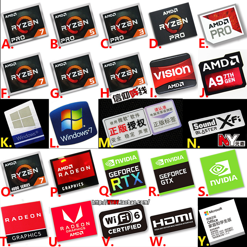 Sticker diy AMD Ryzen Ryzen PRO R7 R5 R3 4000 Series CPU Computer ...